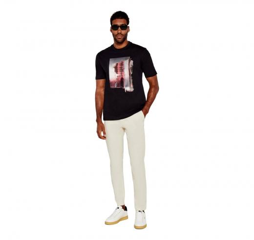 BOSS T-Shirt Uomo Con Stampa Astratta Sul Petto C Taut 30 50543447 Colore Nero