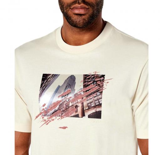 BOSS T Shirt Uomo Con Stampa Effetto 3D C TAUT 30 50543447 Colore Avorio