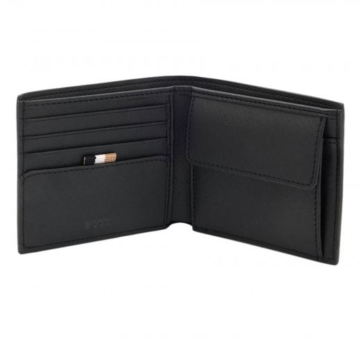 BOSS Portafoglio Uomo in Pelle Rigenerata in Logo Argento 50536710 Nero