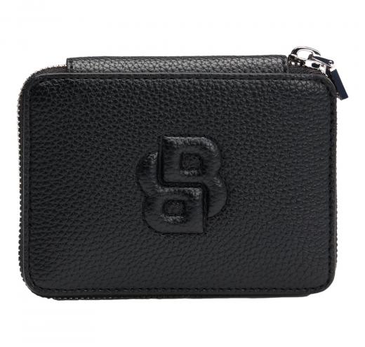 BOSS Portafoglio Donna Piccolo Con Lavorazione Martellata Zip e Monogramma BB Anett New SM Zaround 50542050 Colore Nero