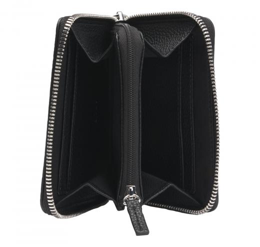 BOSS Portafoglio Donna Piccolo Con Lavorazione Martellata Zip e Monogramma BB Anett New SM Zaround 50542050 Colore Nero
