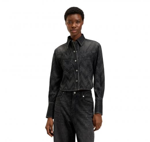 BOSS Giacca Corta Donna Regular Fit In Denim Con Cristalli C SHIRT LS 1 0 50548445 Colore Nero