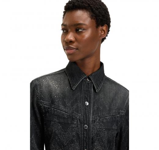 BOSS Giacca Corta Donna Regular Fit In Denim Con Cristalli C SHIRT LS 1 0 50548445 Colore Nero