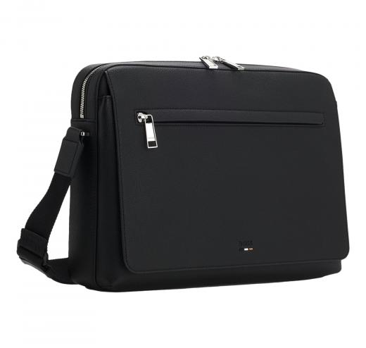 BOSS Borsa Messenger Uomo In Similpelle Martellata Con Logo Goffrato Ray Flap Messenger 50552622 Colore Nero