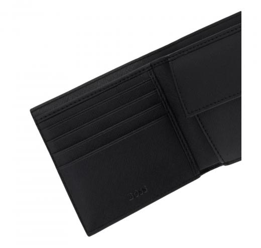 BOSS Portafoglio Uomo Con Monogramma e Logo Goffrato In Lamina Zair MN 4cc Coin 50552830 Colore Nero