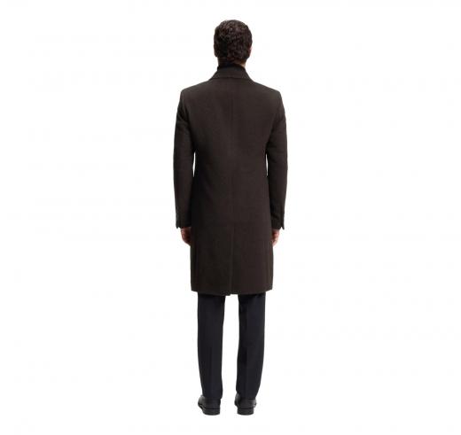 BOSS Cappotto Uomo Doppiopetto In Misto Alpaca H Hyde DB Peak 254 50551135 Colore Marrone Scuro