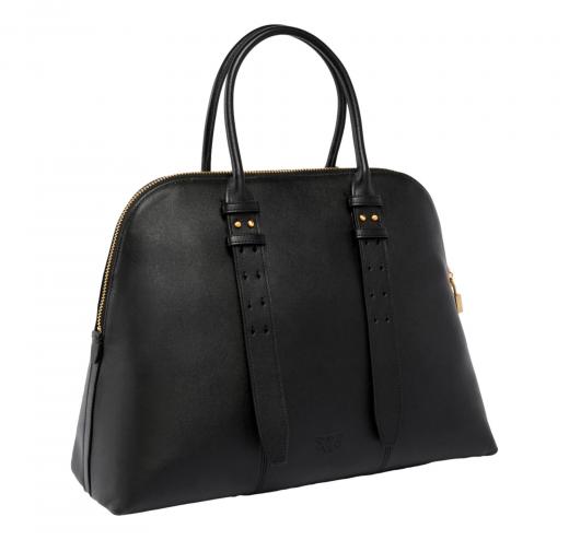 PINKO Borsa Donna Bowling A Mano Escape Bag Maxi In Pelle 105172 Colore Nero Z99V