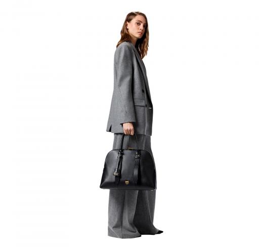 PINKO Borsa Donna Bowling A Mano Escape Bag Maxi In Pelle 105172 Colore Nero Z99V