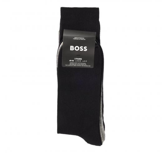 BOSS Calze Ad Altezza Regolare Con Logo Confezione da 3 Paia 50547840 Nero Grigio