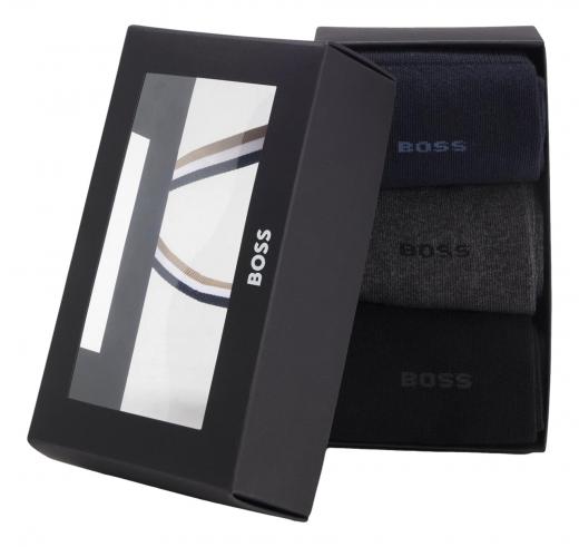 BOSS Calze Uomo Ad Altezza Regolare Con Logo In Confezione Da Tre 3P RS GiftSet Uni CC 50558589 Colore Multicolor