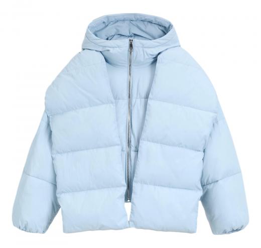 BOSS Giubbotto Donna Imbottito Idrorepellente Con Maniche e Sciarpa Rimovibili C Polala 50548028 Colore Celeste