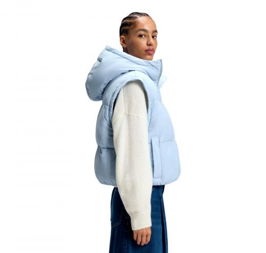 BOSS Giubbotto Donna Imbottito Idrorepellente Con Maniche e Sciarpa Rimovibili C Polala 50548028 Colore Celeste