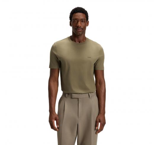 BOSS T Shirt Uomo In Jersey Di Cotone Con Logo Thompson 01 50468347 Colore Verde Oliva