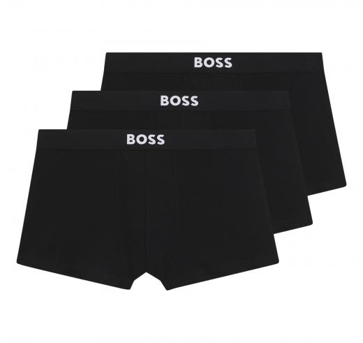 BOSS Boxer Uomo Corti In Cotone Elasticizzato In Confezione Da Tre Modello Trunk 3P BOSS ONE 50544263 Colore Nero