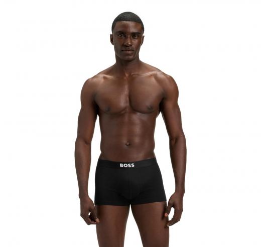 BOSS Boxer Uomo Corti In Cotone Elasticizzato In Confezione Da Tre Modello Trunk 3P BOSS ONE 50544263 Colore Nero