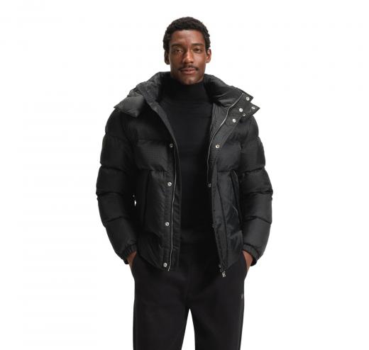 BOSS Giubbotto Uomo Idrorepellente Con Monogramma Jacquard H Corbinian5 50548727 Colore Nero