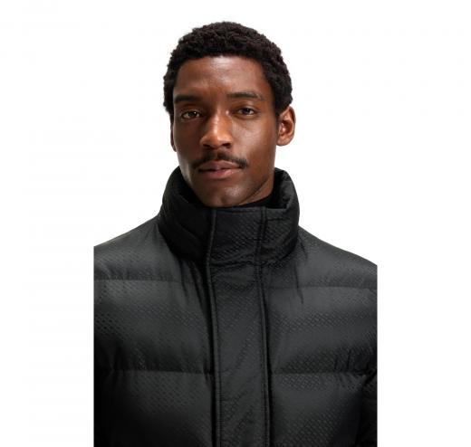 BOSS Giubbotto Uomo Idrorepellente Con Monogramma Jacquard H Corbinian5 50548727 Colore Nero