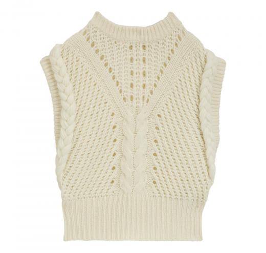 BOSS Gilet Donna In Maglia Con Lavorazione Strutturata In Filato Italiano C Fastina 50549310 Colore Avorio