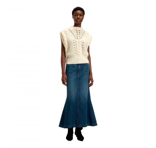 BOSS Gilet Donna In Maglia Con Lavorazione Strutturata In Filato Italiano C Fastina 50549310 Colore Avorio