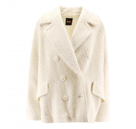 BOSS Cappotto Donna Caban Con Linea Squadrata e Lavorazione Boucle C Cabani 50548664 Colore Bianco