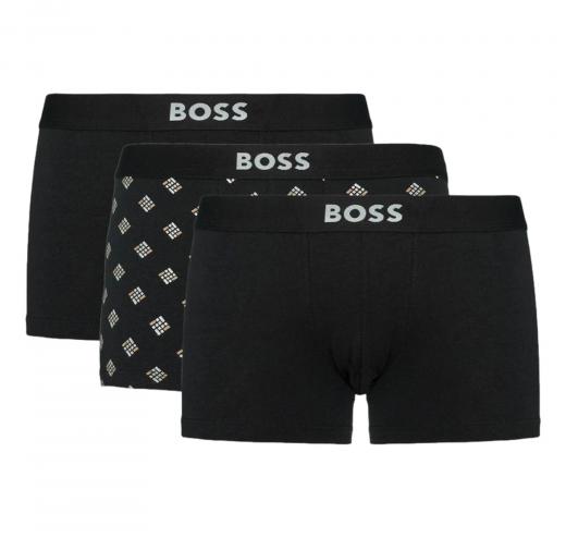 BOSS Boxer Corti Uomo In Cotone Elasticizzato In Confezione Da Tre Trunk 3P BOSS ONE D 50549832 Colore Nero