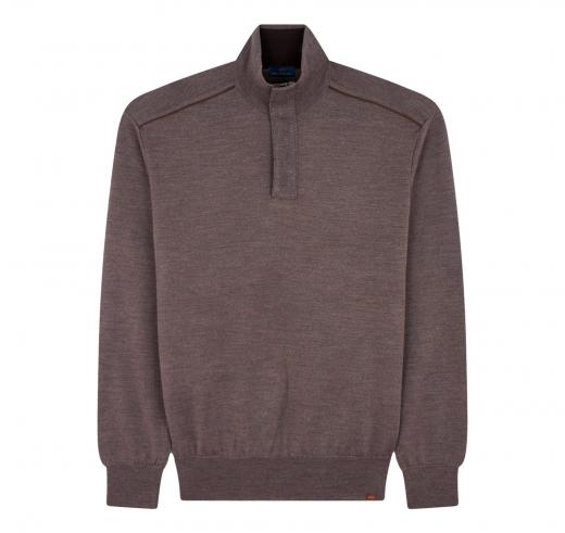 PAUL SHARK Maglia Uomo Mezza Zip Lana Merino Extrafine 15311103 Colore Tortora Melange