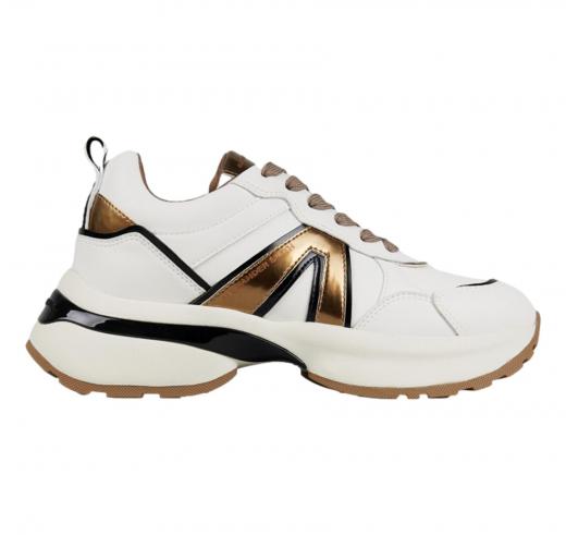 ALEXANDER SMITH Sneakers Donna In Pelle Con Logo Laterale Victoria Woman VIW 1006 Colore Bianco Bronzo