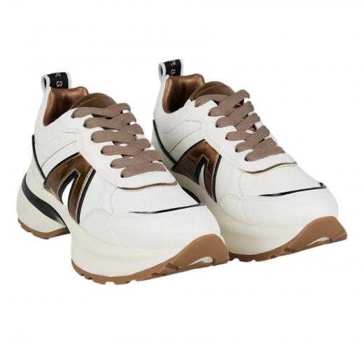 ALEXANDER SMITH Sneakers Donna In Pelle Con Logo Laterale Victoria Woman VIW 1006 Colore Bianco Bronzo