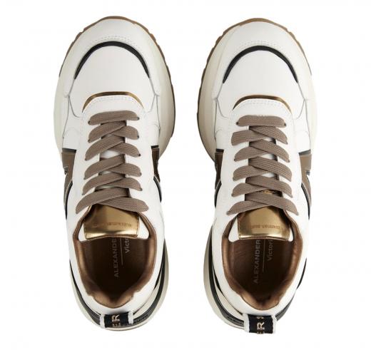 ALEXANDER SMITH Sneakers Donna In Pelle Con Logo Laterale Victoria Woman VIW 1006 Colore Bianco Bronzo