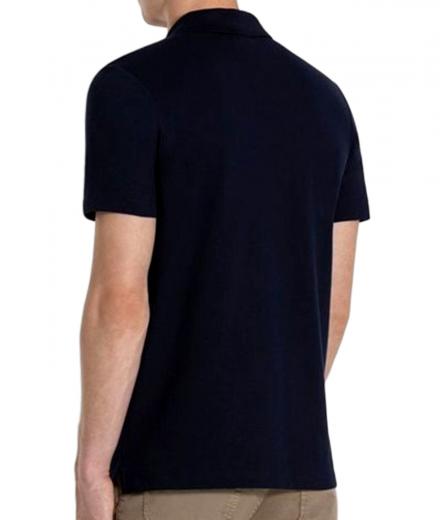 PAUL SHARK Polo Cotone Organico Pique Con Shark Badge 99311001 013 Blu