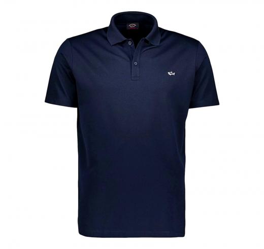 PAUL SHARK Polo Cotone Organico Pique Con Shark Badge 99311001 013 Blu