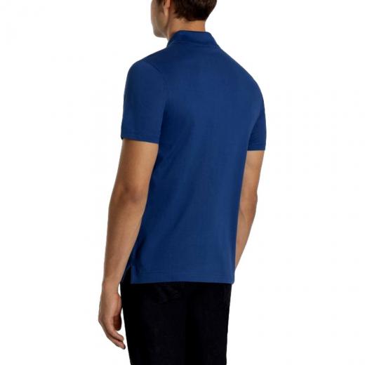 PAUL SHARK Polo in Cotone Organico Pique Con Shark Badge 99311001 342 Bluette