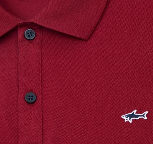 PAUL SHARK Polo in Cotone Organico Pique Con Shark Badge 99311001 342 Bordo