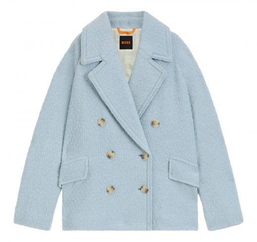 BOSS Cappotto Donna Caban Con Linea Squadrata e Lavorazione Boucle C Cabani 50548664 Colore Celeste