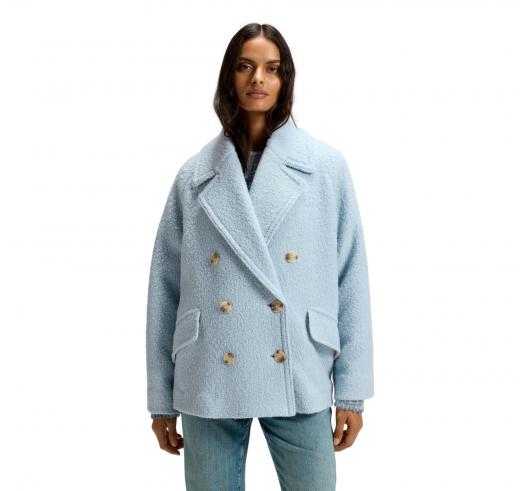 BOSS Cappotto Donna Caban Con Linea Squadrata e Lavorazione Boucle C Cabani 50548664 Colore Celeste