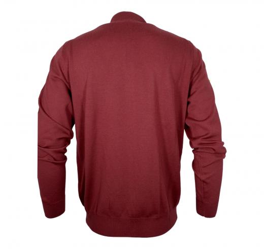 BOSS Cardigan Zip Uomo In Lana Vergine e Logo Ricamato Balonso 50476347 Colore Bordeaux