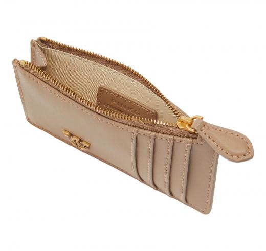 PINKO Portacarte Donna Airone Chardholder Vitello Seta 100251 D01Q Colore Biscotto
