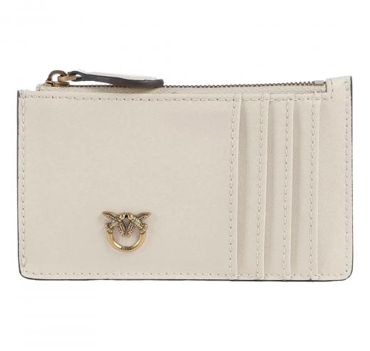 PINKO Portacarte Donna Airone Cardholder Vitello Seta 100251 Z14Q Colore Bianco