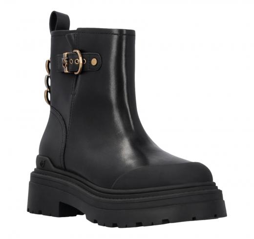 PINKO Stivaletti alla Caviglia con Zip Mia 21 Ankle Boot Donna in Pelle di Vitello Foderata In Pelliccia Sintetica SD0409P063 Co