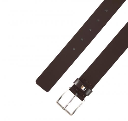 BOSS Cintura Uomo Ther Flag E Sz35 50486839 Pelle Marrone Scuro