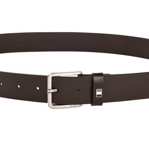 BOSS Cintura Uomo Ther Flag E Sz35 50486839 Pelle Marrone Scuro