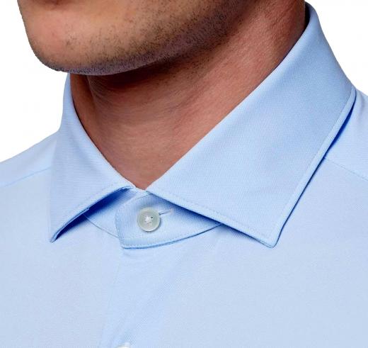 XACUS Camicia Uomo Active Shirt Evolution 11460002 Classic Fit Elasticizzata Azzurro