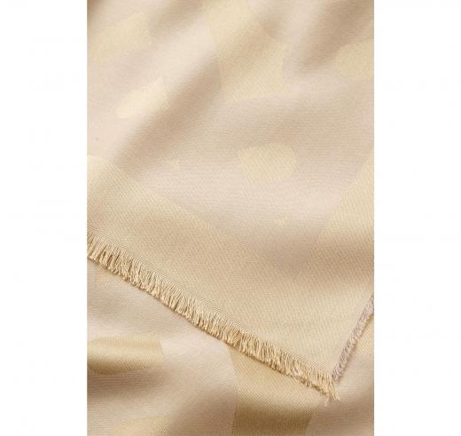 BOSS Sciarpa Donna Monyque 50555434 100×200 Lana Modal Monogram Colore Beige 275