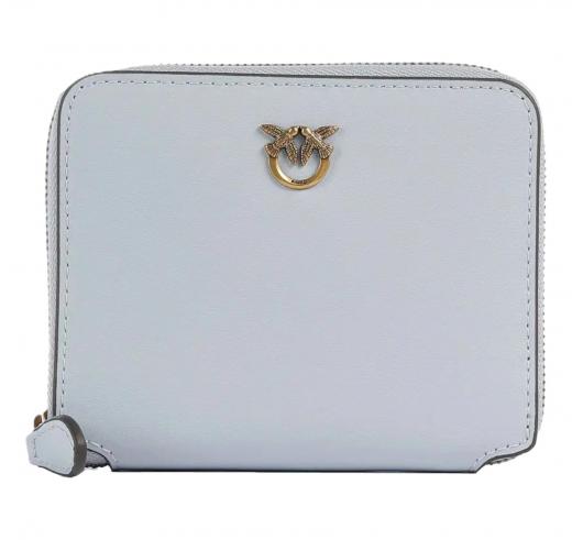 PINKO Portafoglio Donna Taylor Zip Around Vitello Seta 100249 E37Q Colore Azzurro