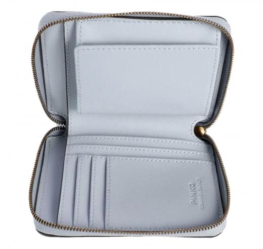 PINKO Portafoglio Donna Taylor Zip Around Vitello Seta 100249 E37Q Colore Azzurro