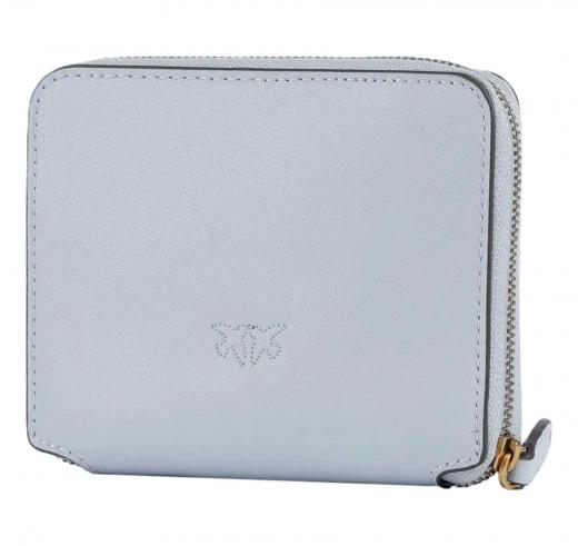 PINKO Portafoglio Donna Taylor Zip Around Vitello Seta 100249 E37Q Colore Azzurro