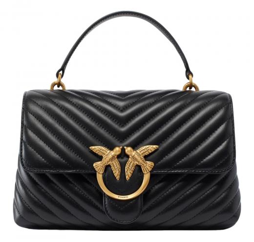 Pinko Borsa Donna Love Bag Puff Classic Lady in Nappa Chevron 100043 Colore Nero Z99Q