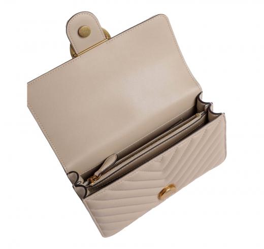 PINKO Borsa Donna Love One Mini Chevron 100074 Colore Beige C50Q