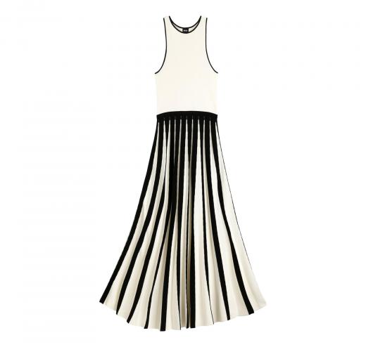 BOSS Abito Donna Con Gonna Plissettata Bicolore Falendula 50553253 Colore Avorio Nero 962