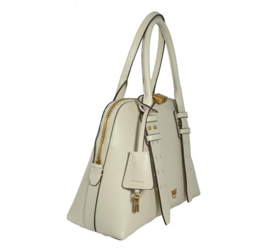 PINKO Borsa Donna Bowling Bag Medium Vitello Morbido 105906 Colore Bianco Z14Q